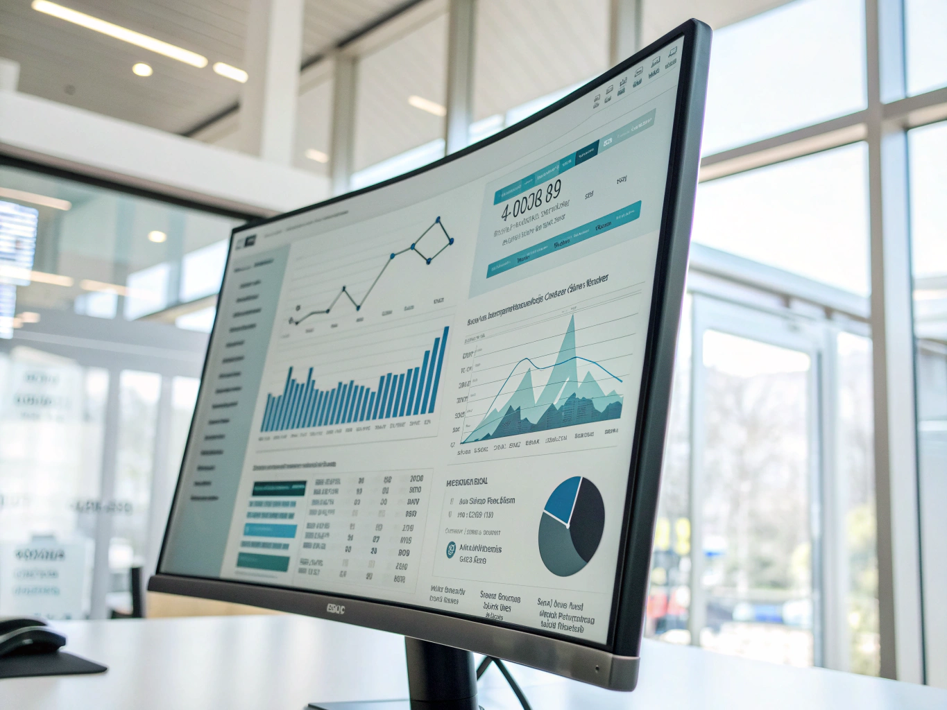Abstract visualization of predictive data analytics and market trends